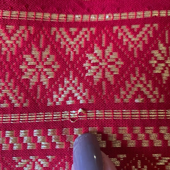 Beautiful Fringed Fabric Panel From Thailand - Picture 4 of 5